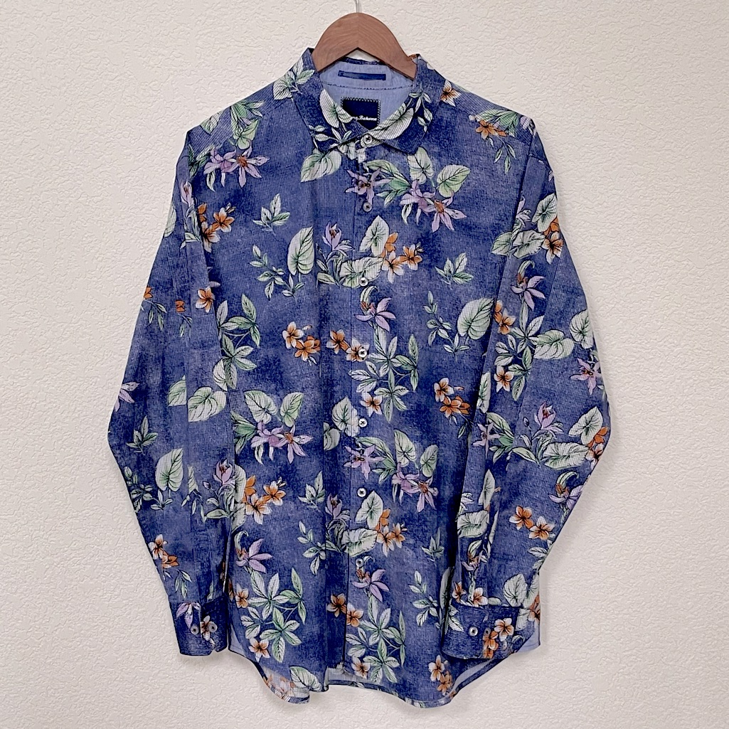 Nwot Tommy Bahama Blue Floral Long Sleeve Hawaiian Button Down Shirt